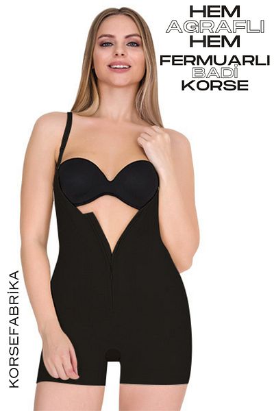 KORSEFABRİKA Recovery Short Leg - Badi Corset with Agraph and Zipper