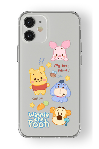 Multitronic iPhone 12 Mini Compatible Winnie the Pooh Design Printed Transparent Case