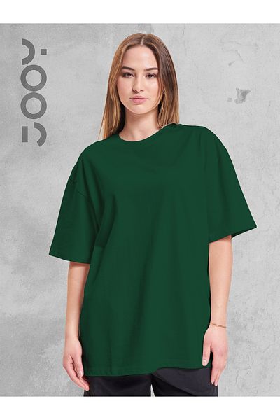 Jooy Company Green Crew Neck Oversize Boyfriend Basic Tshirt
