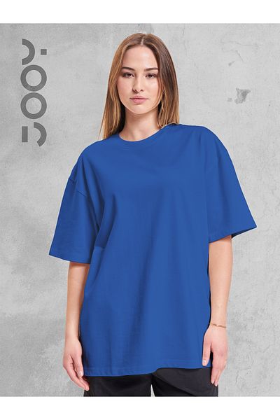 Jooy Company Μπλουζάκι Saks Blue Crew Neck Oversize Boyfriend Basic