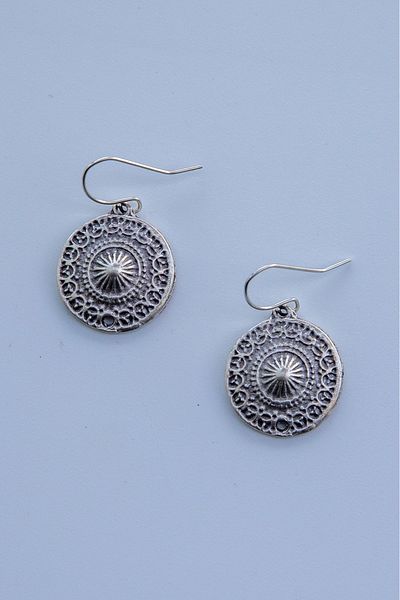 Lila Rosa Brass Earrings - Ethnic and Authentic Design