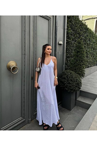 Ekim Store Λινό Maxi Φόρεμα