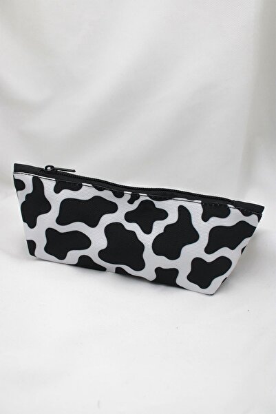 Anime Marketi Black and White Cow Design School Pen Holder or Makeup Bag