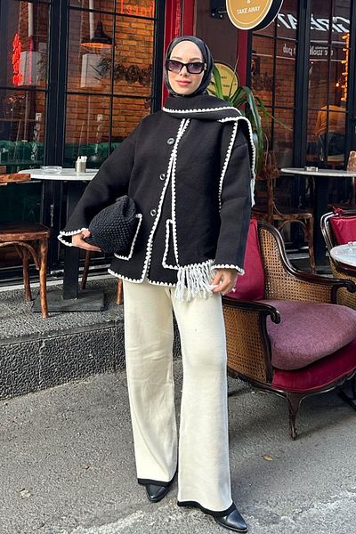 ELBİCA Shawl Collar Ribbed Jacket 24060
