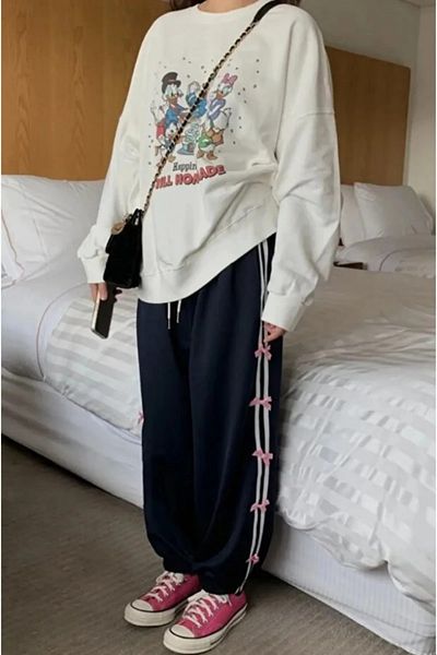 Gofeel Harajuku Coquette Tech Side Stripe Parachute Unisex Sweatpants