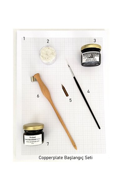 Sanathobi Copperplate başlangıç seti, gölge yazı, kaligrafi yazı seti