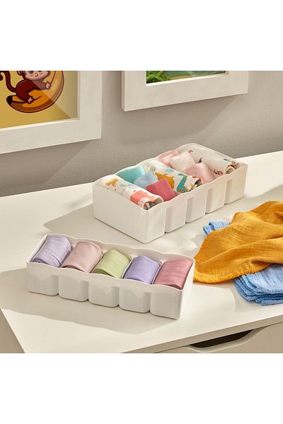 PONÇİK STORE 6 Pieces 5-Compartment Drawer Socks Organizer