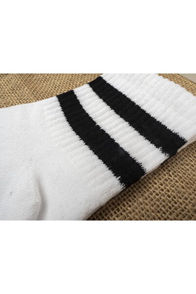 Mudizone 4 чифта черно-бели унисекс чорапи за колеж на райета