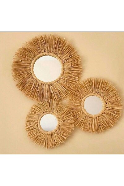 FN 3 Bohem RAFYA DOĞAL JÜT Dekoratif Parlak Şık Hasır Duvar Salon Süs Aynaları bebek odası EV modern