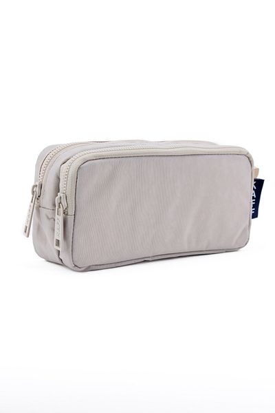 NEMO BAGS Beige Large Kaff Pencil Case - Waterproof, Washable Crinkle Wallet Type with Two Compartments Pocket