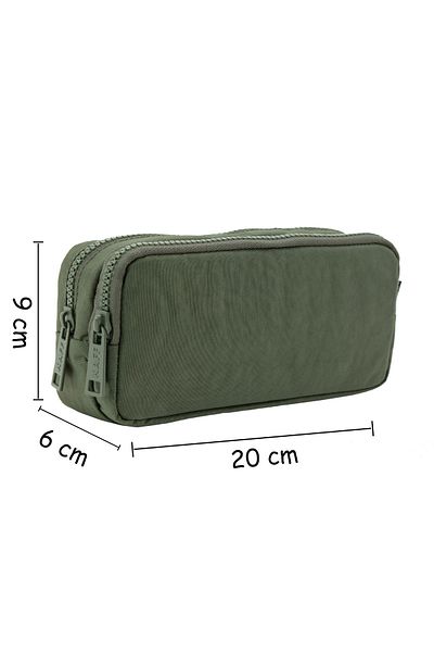NEMO BAGS Khaki Big Kaff - Waterproof Pencil Case, Two-Eye Pocket Crinkle Wallet Type