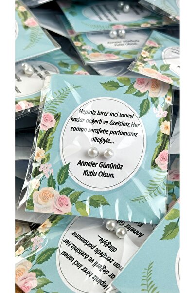 Nilgün Baymış Neva Konsept Hediyelik Anneler günü hediyesi 50 adet (çift)küpe ve kartı