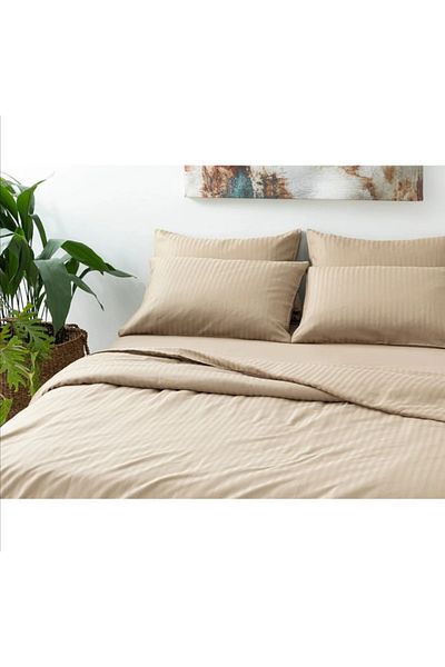 English Home Classy Twill King Size Duvet Cover Set 240x220 Cm Beige