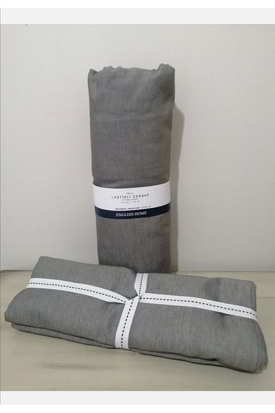 English Home Classy Twill Single Fitted Sheet Set 100x200 cm Gray (1 Pillow Case 50x70 cm)