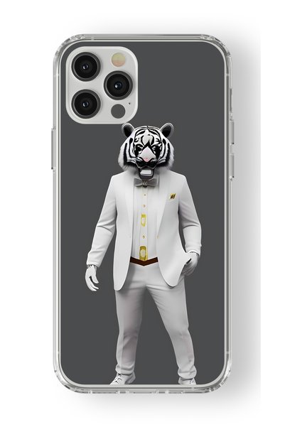 Multitronic iPhone 15 Pro Max Compatible White Tiger Design Printed Transpare...