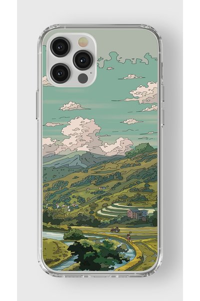 Multitronic حافظة شفافة مطبوعة بتصميم فني متوافق مع هاتف Iphone 12 Pro Max
