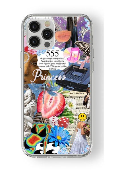 Multitronic حافظة شفافة مطبوعة بتصميم الأميرة 555 متوافقة مع هاتف iPhone 15 P...