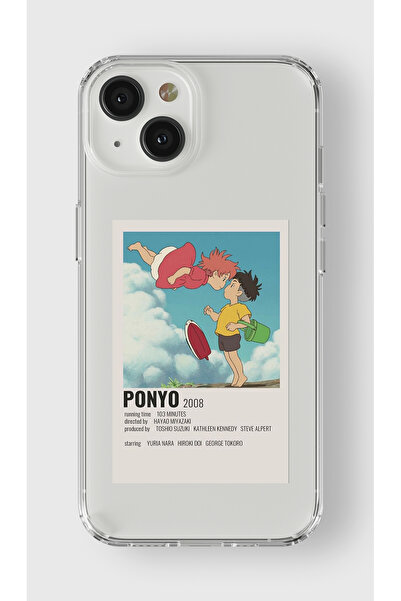 Multitronic Iphone 13 Uyumlu Ponyo Minimalist Poster Tasarım Baskılı Şeffaf K...