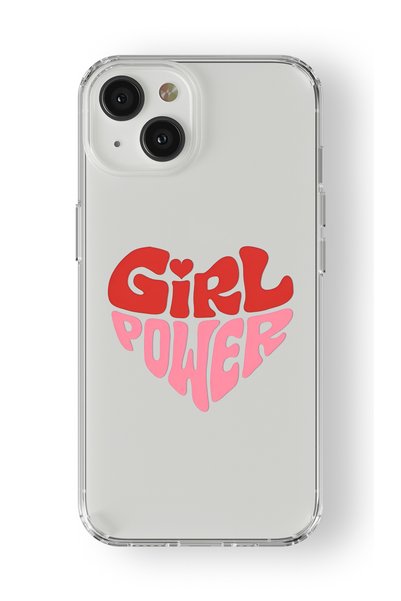 Multitronic حافظة شفافة مطبوعة بتصميم Girl Power متوافقة مع هاتف iPhone 15 Plus