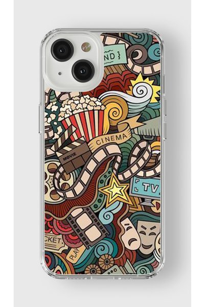 Multitronic حافظة شفافة مطبوعة بتصميم سينمائي متوافق مع هاتف Iphone 15 Plus