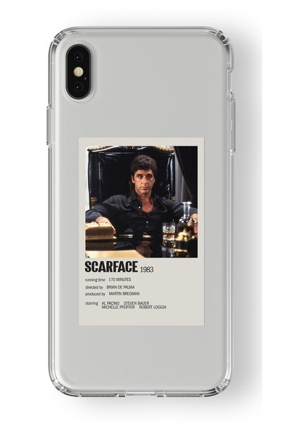 Multitronic حافظة شفافة مطبوعة بتصميم ملصق سكارفيس متوافقة مع هاتف Iphone Xs Max