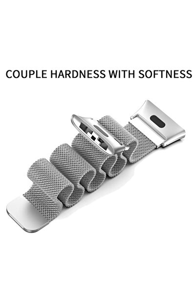İncisoft Xiaomi Redmi Watch 3 Active Uyumlu Paslanmaz Hasır Örgü Metal Milano Kordon Strap