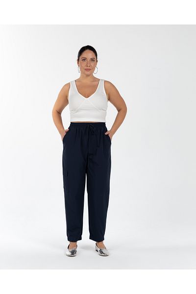 LUOKK Naısa Elastic Waist Woven Large Size Cargo Pants