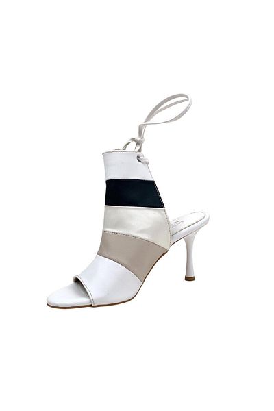 bescobel Women's Gebba White Thin Heeled Closed Shoes 8 Cm 106