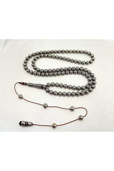 ejder 99'luk Gümüş İşlemeli Kuka Tesbih 7x7mm Küre Kesim Çeşmi Bülbül Modeli ...