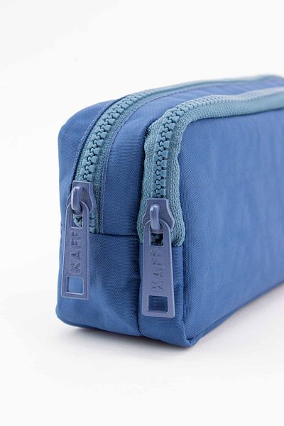 FCSTORE 20x10cm Large Turquoise Pencil Case - Waterproof Crinkle School Pencil Holder with Two Eye Pockets
