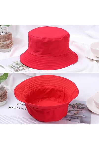 Touz Moda Red Bucket Fisherman Hat