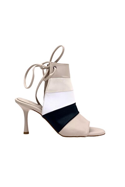 bescobel حذاء جيبا بيج نسائي بكعب رفيع مغلق 8 سم 106