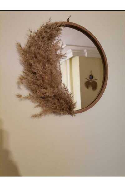 FN 1 BOHEM  PAMPAS DOĞAL JÜT Dekoratif Parlak Şık Hasır Duvar Salon Süs Aynal...