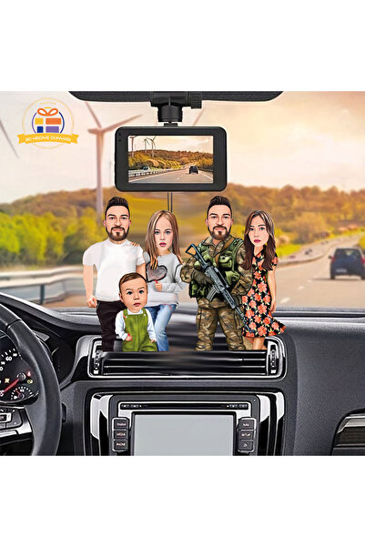 3D Hediye Dünyası askeriye aile asker ailesi Araba Dikiz ayna süsü