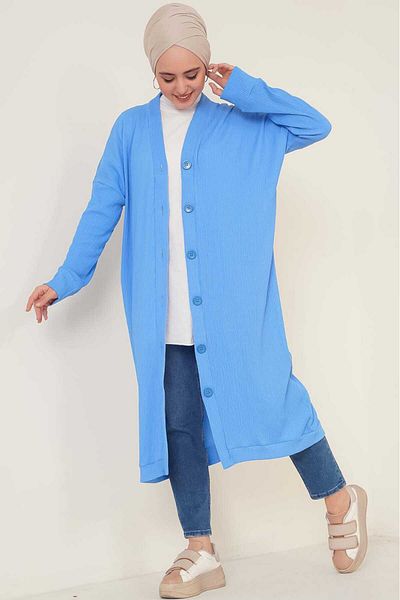 Zübeyde Sayın Cardigan sezonier supradimensionat din material tricotat