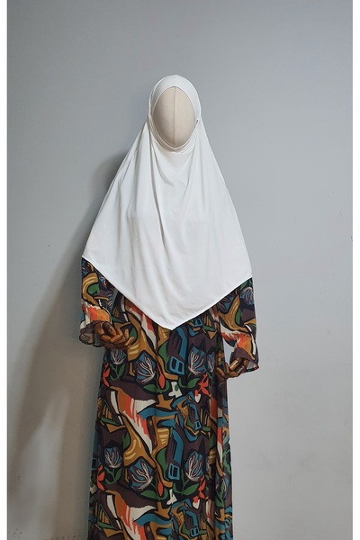 AHRAR tesettür ساندي سوفلي كيمار مناسب للحج والعمرة مع حجاب أبيض - باجلاما قص...