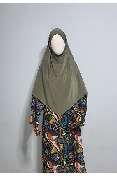 AHRAR tesettür كاكي ساندي سوفليه خيمار - حجاب وباغلاما، قصير، مناسب لـ