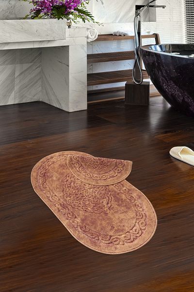 Alanur Home Damaks Οβάλ Βαμβακερό Σφουγγαρίστρα 2 Συσκευασίας Πούδρα αντίκες