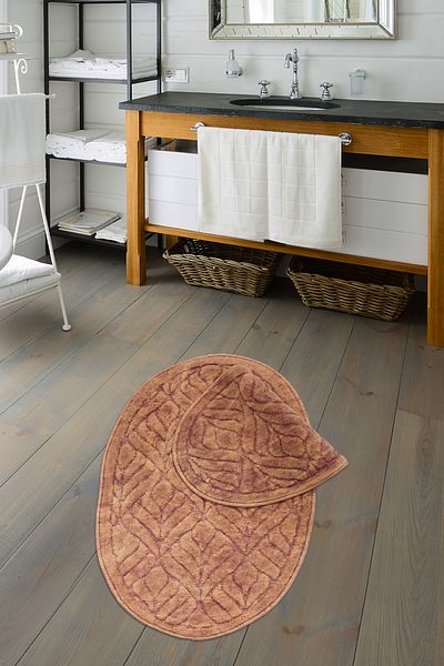 Alanur Home Παλάμη Οβάλ Βαμβακερή Σφουγγαρίστρα 2 Συσκευασιών Πούδρα αντίκα