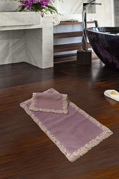 Alanur Home Σετ Τουαλέτας Julianna Lilac Cotton Lace - 2 Τεμάχια