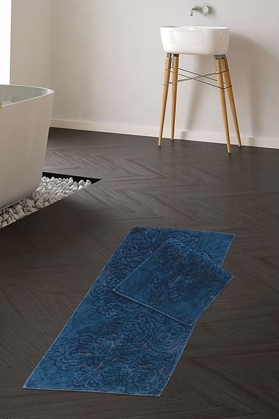 Alanur Home Χαλάκι δαπέδου Hanedan Cotton 2 τεμαχίων Antique Navy Blue