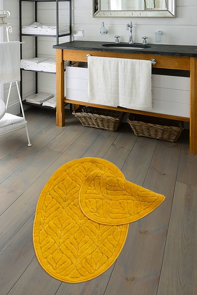 Alanur Home Παλάμη Οβάλ Βαμβακερή Σφουγγαρίστρα 2 Συσκευασιών Αντίκα Μουστάρδα