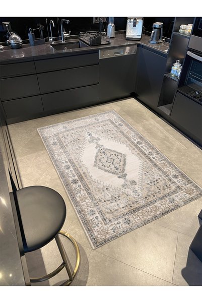 Rugs Modern Halı Woven Base Carpet with Knot Pattern in Traditional Cream Ton...