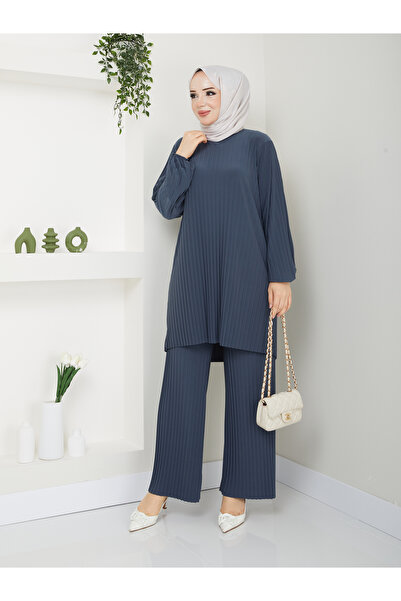 MODAMÜNASİP Set de pantaloni confortabili și eleganti, cu pliuri în sine, din două piese? ?