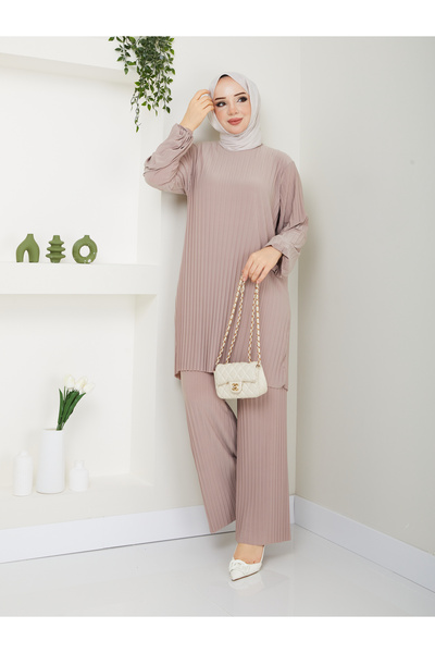 MODAMÜNASİP Set de pantaloni confortabili și eleganti, cu pliuri în sine, din...