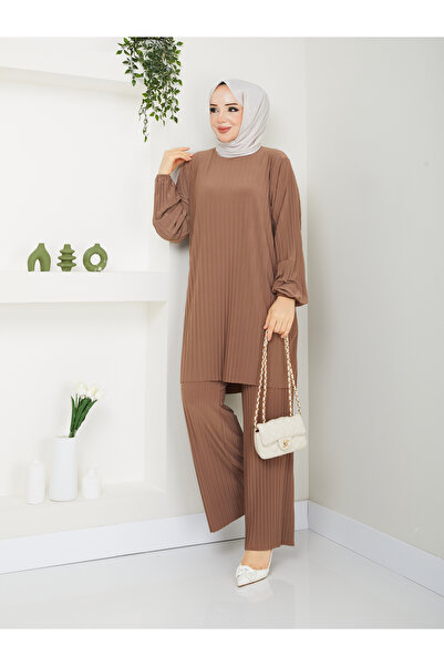 MODAMÜNASİP Set de pantaloni confortabili și eleganti, cu pliuri în sine, din două piese? ?