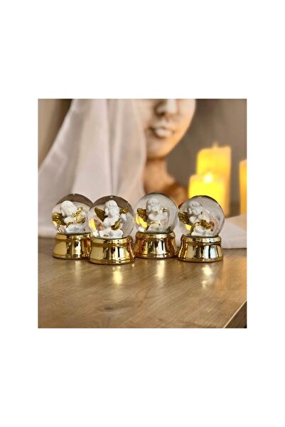 nilhediye Melek Gold Mini Işıksız Müziksiz Kar Küresi