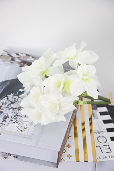 Yapay Çiçek Deposu باقة 9 نرجس صناعي 40 سم أبيض