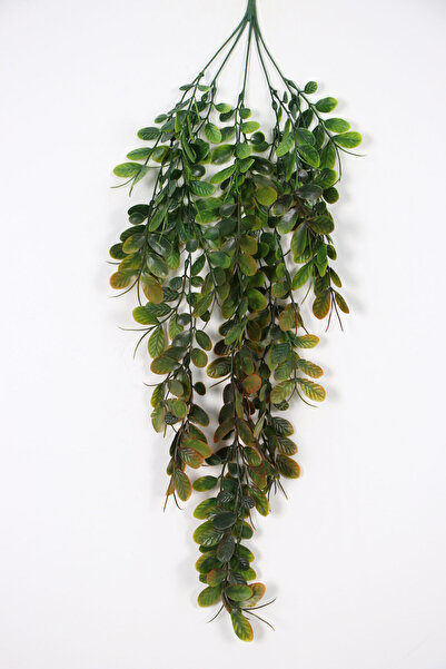 Yapay Çiçek Deposu Sarkan Yapay Sedef Bitkisi 75 cm Yeşil-Kahve Yeşil