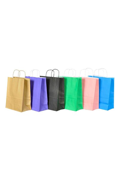 ecenplast 6 Renk Kağıt Çanta Kraft Çanta Seti /hediye Poşeti